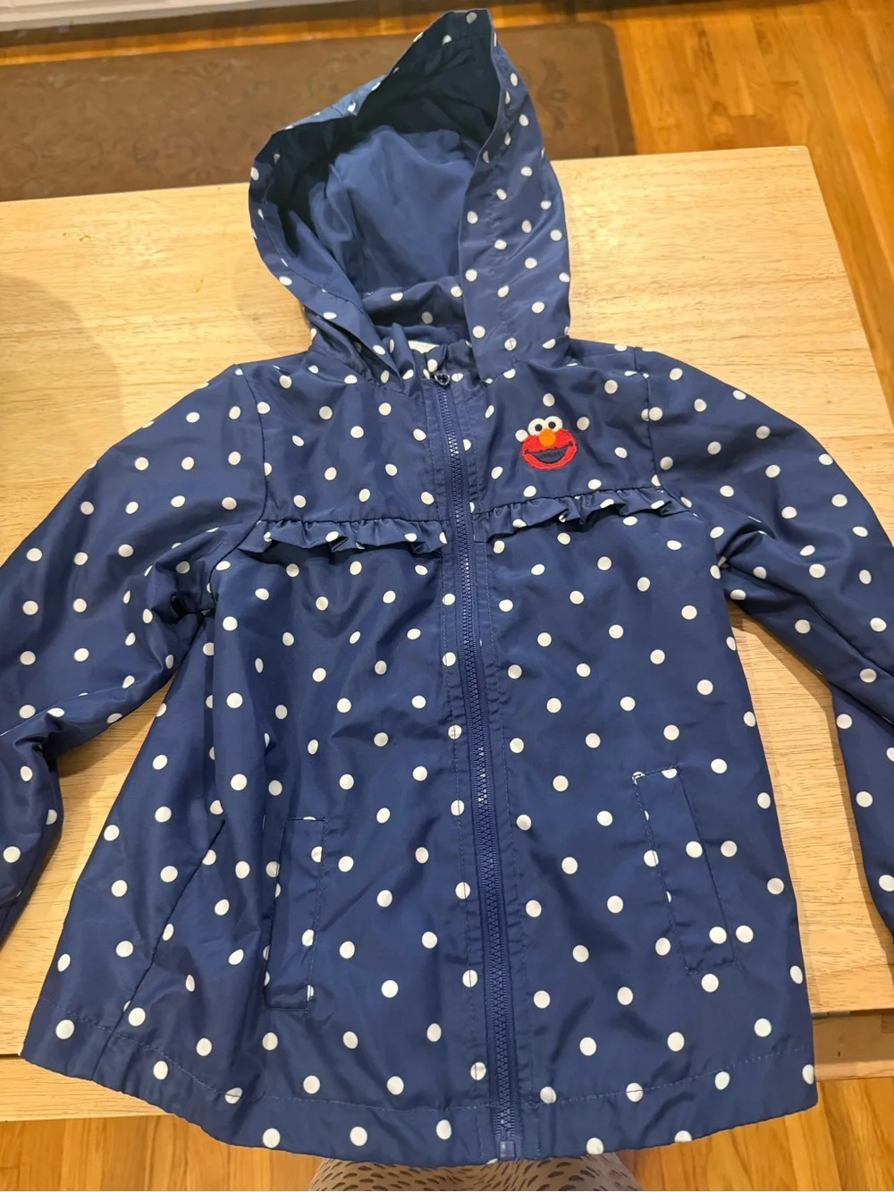 Sesame Street Navy Blue Polka Dot Raincoat